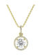 Brizzling Halskette Rosette aus Vergoldet Silber mit Diamant