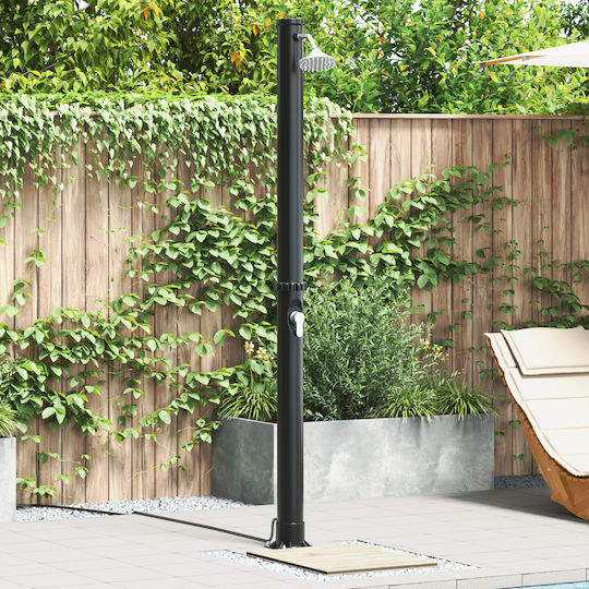 vidaXL Solar Pool Shower Made of PVC with Height 217cm Black