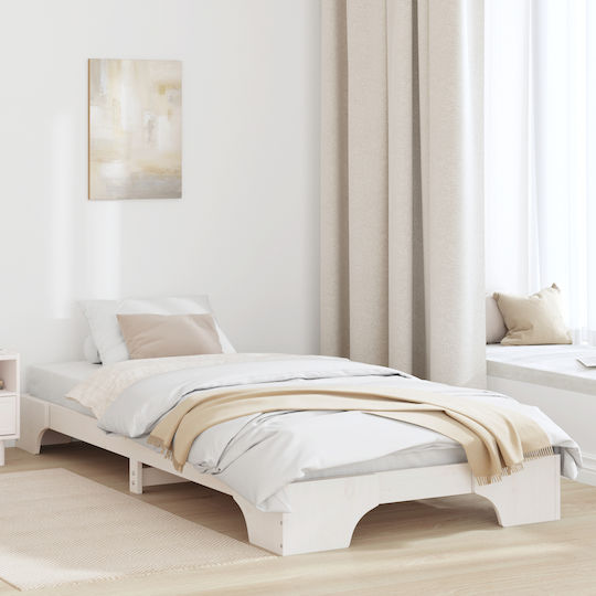 Kids Bed Classic Single White for Mattress 80x200cm