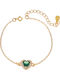 Senza Women's Bracelet with design Heart made of Silver Gold Plated with Zircon