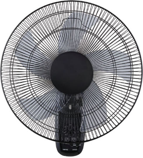 Aca Ανεμιστήρας Τοίχου 50W Διαμέτρου 45cm με Τηλεχειριστήριο Μαύρος