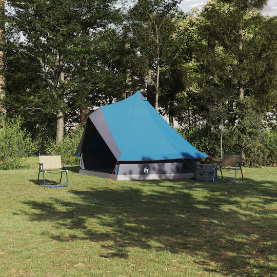 vidaXL Summer Camping Tent Teepee Blue for 8 People 400x346x250cm