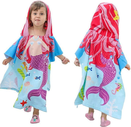 Roza Fashion Детско Плажно Пончо Момиче Русалка 60x60