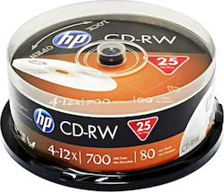 HP Επανεγγράψιμα CD-RW 700MB 25τμχ HP Επανεγγράψιμα CD-RW 700MB 25τμχ