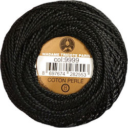 Нишка Бродерия Куфарче Madame Tricote Coton Perle No8 Памучна Черна 9999 80м Нишка Бродерия Куфарче Madame Tricote Coton Perle No8 Памучна Черна 9999 80м
