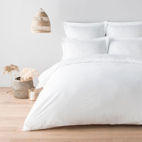 Σεντόνι Ξενοδοχείου Σατέν-ρίγα 220x250 80%cotton 20%polyester Πεννιέ 220tc Astron Italy