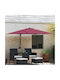 Wandmontierte Quadratische Aluminium Burgunder Garten- und Terrassen-Sonnenschirm 3x3xHöhe 1,6 m