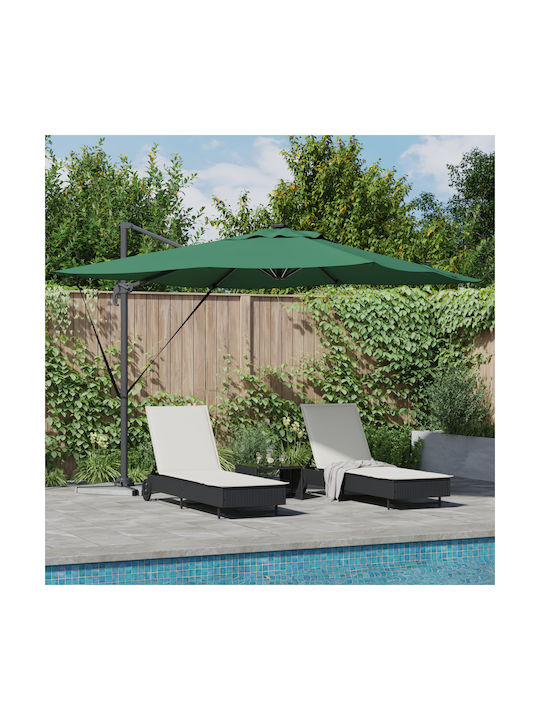Hanging Aluminum Garden Parasol Green 2.7x2.7xHeight 2.7m