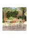 Set Sala De Mese Pentru Exterior 5 Piese Maro