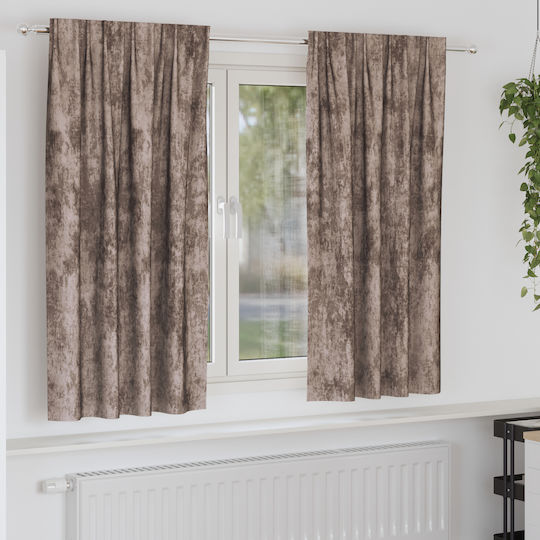 vidaXL vidaXL Set Vorhänge Fenster mit Bleistiftfalten Braun 140x175cm