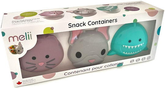 Set 3 Containere Pentru Alimente Pentru Copii Bulldog Shark Cat Box