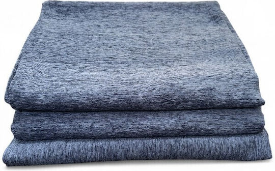 To megalo pazari Throws Set 3 Pcs Chenille Blue