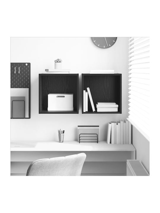 Wall Shelves Black Oak (2 Pieces) 37x37x37cm