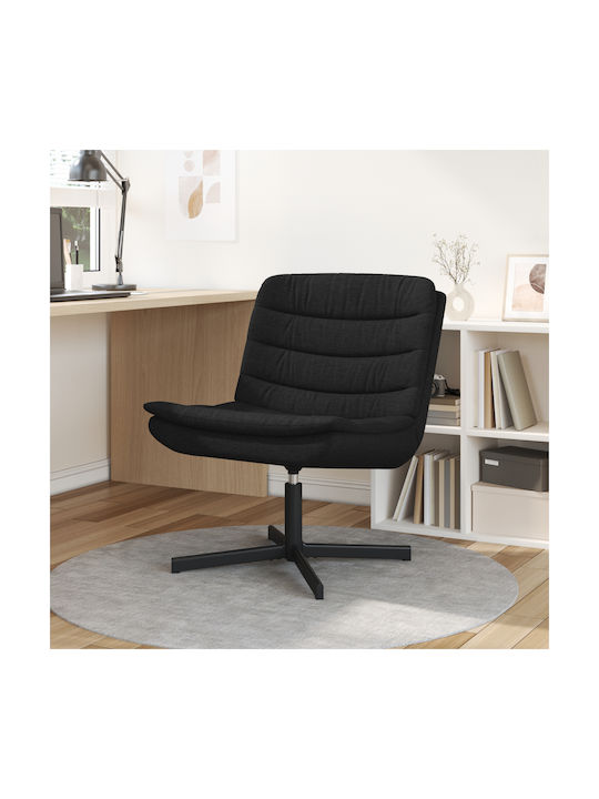 Rotativă Scaun Vizitator în Culoare Negru 63x75x76cm 1buc
