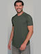 Passagi Polo Short Sleeve Blouse in Cypress Green