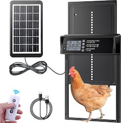 Automatic Chicken Coop Door Solar Panel Display Remote Control Light Sensor Timer Obstacle Sensor Waterproof Ip45 Easy To Install Use