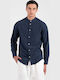 Shirt Long-sleeved Linen Shirt Blue