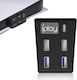 Hub Playstation 5 5 Porturi Adaptor de Transfer de Date Viteză Mare 2 Porturi Usb 2.0 2 Porturi Usb 3.0 1 Port Type C Ps5 Disc Digital Edition