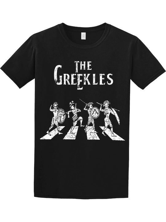 Short-Sleeved Greekles Black Blouse