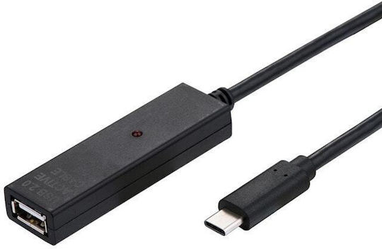 Roline Value Cable 12.99.1112 Usb C M To Usb A F 10 M Black