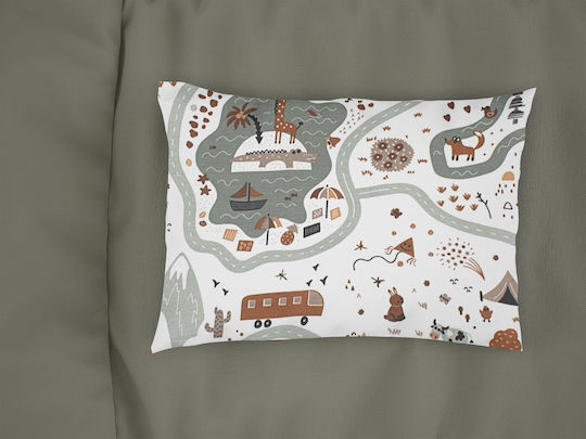 Dimcol Fată De Pernă Pentru Bebeluși Alb-Mint 45x35cm