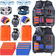 Set 2 Veste Compatibile Nerf N-Strike 2 Veste 80 Piese Cuțite din Spumă Ochelari de Protecție Magazii Măști Brățări Grenade Jucării