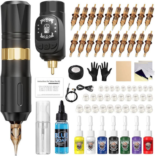 Wireless Tattoo Machine Set 1600 mAh Display Adjustable Power 7