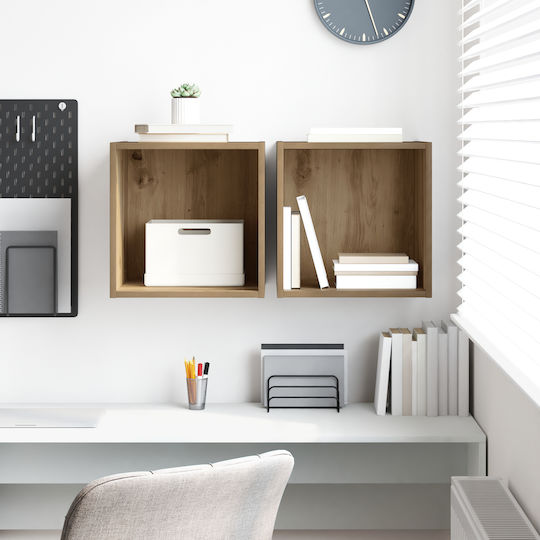 Wall Shelves Beech (2 Pieces) 37x37x37cm