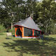 vidaXL Summer Camping Tent Teepee Gray for 6 Pe...