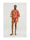 Women's Set with High-waisted Shorts Coral