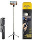 L03s Flexible Aluminum Wireless Remote Led Fill Light Selfie Stick Tripod Μαύρο