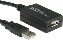 Roline Cable 12.99.1110 Usb A Male To Usb A Female 12m Amplifier Black