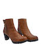 Leather Women's Ankle Boots Tabac Brown