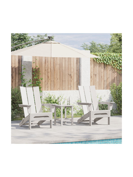 Scaun de exterior Lemn Alb 2buc 74.5x80.5x90cm