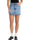 Denim High-waisted Mini Skirt Blue