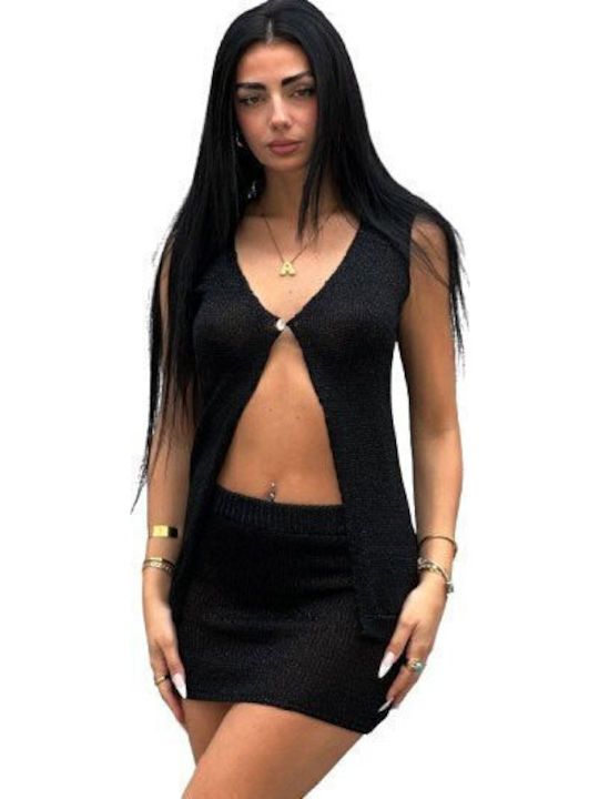 Chica Set with Skirt Black