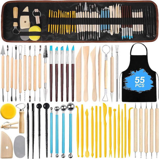 Set 55 Modeling Tools Clay Sculpting Knives Craft Instruments Clay Plasticine Ceramics Hobbyists Professionals