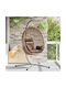 Rattan Swing Nest with Stand Brown L104xW100xH191cm
