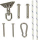 Hammock Swing Mounting Set – Ceiling Support 196 Cm Rope 360° Rotation 300 Kg