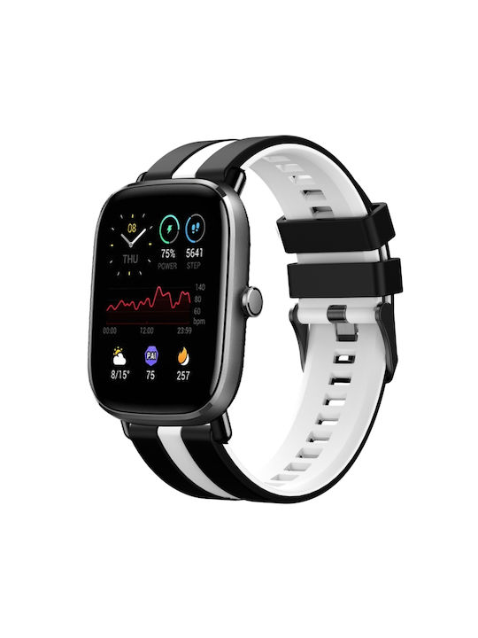 Amazfit GTS 2 Mini Brățară Sportivă Silicon Dublu Culoare 20mm Negru+Alb