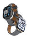 Amazingthing Class Band Кожена Каишка Apple Watch 45 46 49 Mm Сива