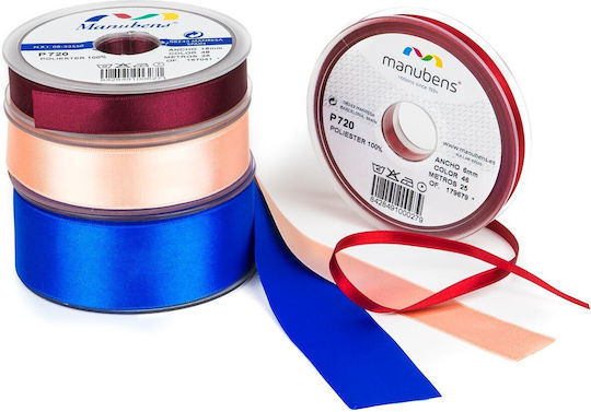 Manubens Satin Doppelseitiges Band 720 Verpackung 25 Meter Breite 16mm 720/16 9 Grau