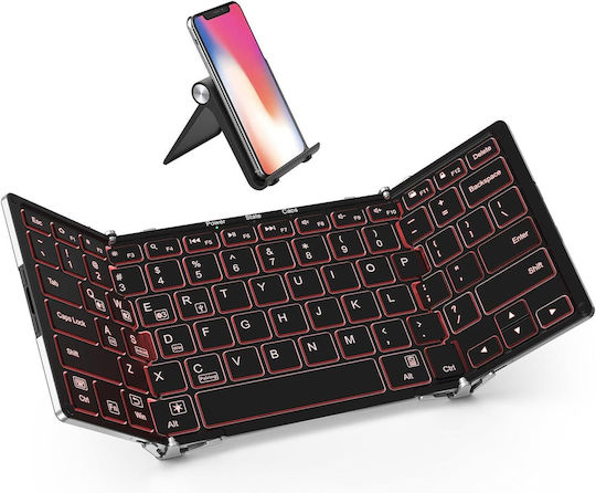 iClever IC-BK05 Ασύρματο Bluetooth Πληκτρολόγιο Αγγλικό US Foldable, Wireless