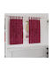 vidaXL Set Window Curtains With Burgundy Tunnel 140x140cm