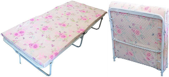 Klappbett mit Matratze 6cm Einzel Weiß 180x80x38,5cm