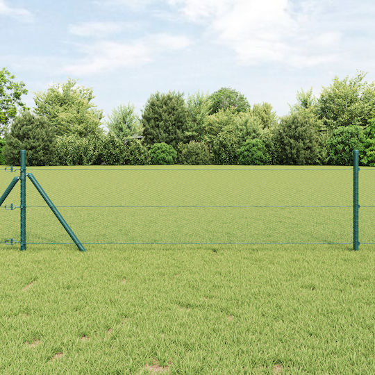 vidaXL Wire Fencing Galvanized with PVC Coating Set Green 0.6x10m
