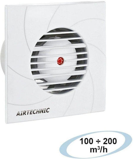 Airtechnic Air 12s Επιτοίχιος Εξαεριστήρας Μπάνιου 100mm Λευκός