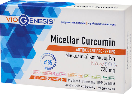 Viogenesis Micellar Curcumin 720mg 30 veg. caps 72 caps