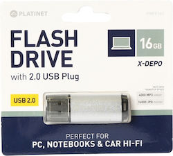 Platinet Pendrive 16GB USB 2.0 Silber Platinet Pendrive 16GB USB 2.0 Silber