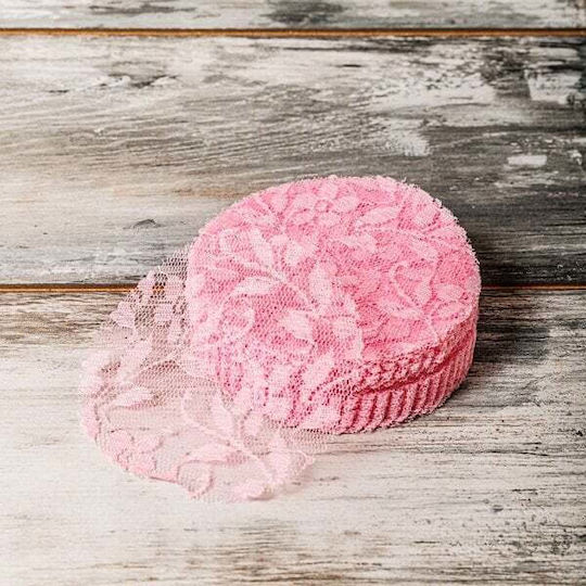 Lace Handkerchief Set/100 Diameter 12cm Pink